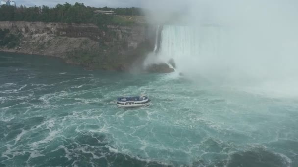 Ниагарский водопад - самый большой водопад в Северной Америке — стоковое видео