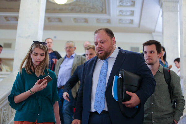 05.22.2019 Ukraine. Kiev. Stefanchuk Ruslan gives an interview on the sidelines of the Verkhovna Rada.