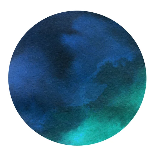 Rodada Aquarela Manchas Fundo Verde Azul Ilustração Papel Aquarela Texturizado — Fotografia de Stock