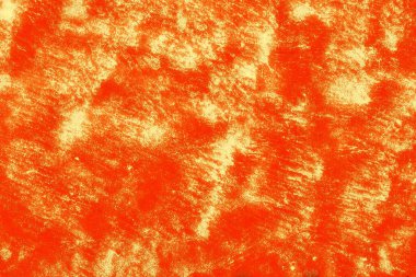 Basit turuncu suluboya arka plan, elle boyanmış doku, sıçrama, boya damlaları, boya lekeleri. Arkaplanlar, duvar kağıtları, kapaklar ve ambalaj kağıtları için tasarım.