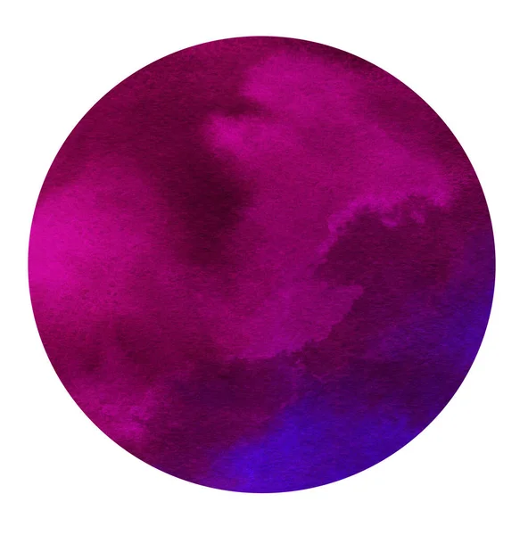 Fond Aquarelle Rond Simple Violet Bleu Illustration Circulaire Sur Papier — Photo