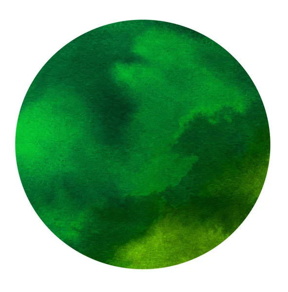 Простий Круглий Акварельний Фон Зелений Кругова Ілюстрація Фактурному Акварельному Папері Стокове Фото