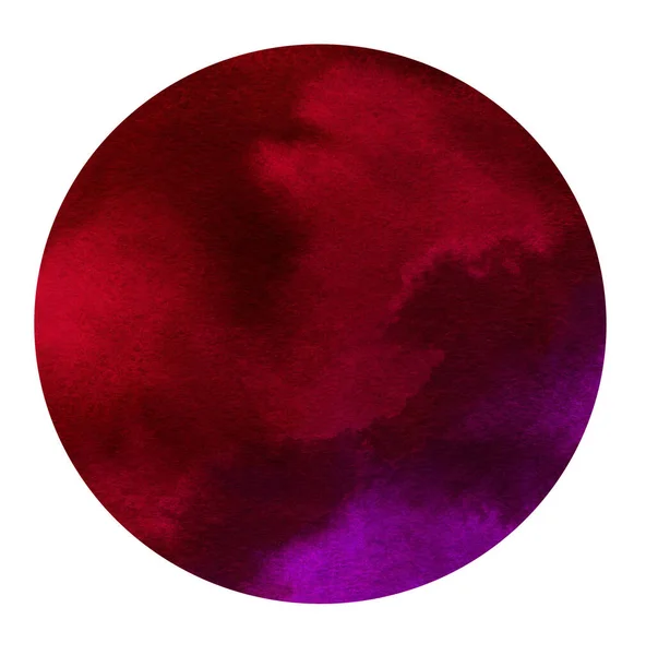 Simples Fundo Aquarela Redonda Violeta Vermelho Ilustração Circular Papel Aquarela — Fotografia de Stock