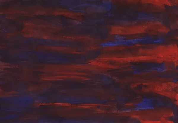 Simple abstract red-blue watercolor background, hand-painted texture, splashes, drops of paint, paint smears. Design for backgrounds, wallpapers, covers and packaging, wrapping paper.