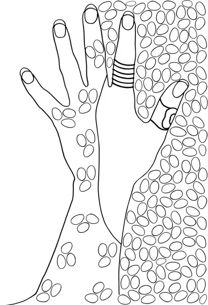 Mão Com Anéis Isolados Branco Ilustração Moda Pintada Mão Jóias — Fotografia de Stock