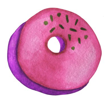 Kabarık kurabiye, şekerli bisküvi ve şekerleme. Suluboya gıda illüstrasyonu beyaza izole edilmiş. Kumaş, duvar kağıdı, menü, ambalaj, baskı, ambalaj için tasarım, bebek odası.