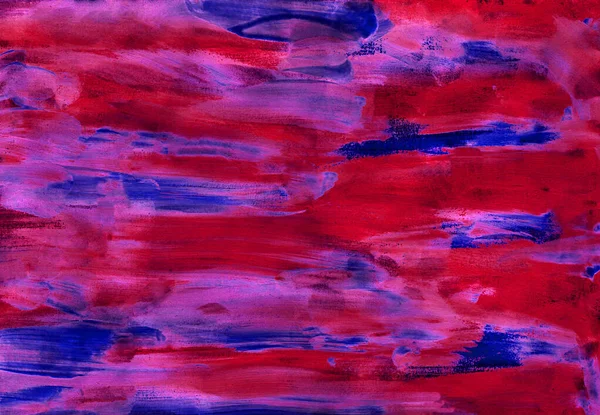 Simple abstract red-blue watercolor background. Hand-painted texture with splashes, drops of paint, paint smears. Design for backgrounds, wallpapers, covers and packaging, wrapping paper.