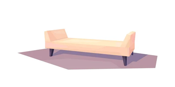 Poly Beige Sofa Wohnzimmerausstattung Isolierte Möbel Vektor Illustration — Stockvektor