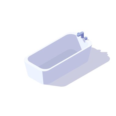 Beyaz arka planda izole edilmiş bir banyo. Vektör illüstrasyonu