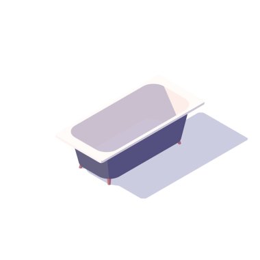 Beyaz arka planda izole edilmiş bacaklarda gri bir banyo. Vektör illüstrasyonu