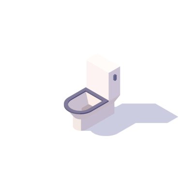 Beyaz arka planda izole edilmiş bir klozet. Vektör illüstrasyonu