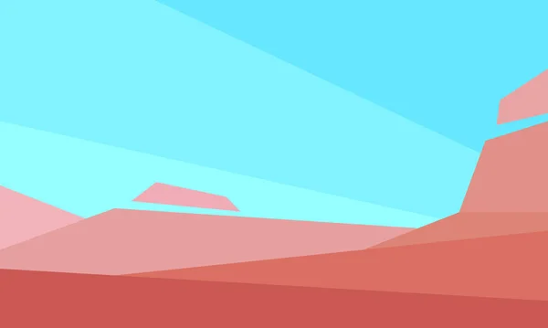 Низкий Поли Красный Пустынный Пейзаж Горизонтальная Векторная Иллюстрация — стоковый вектор