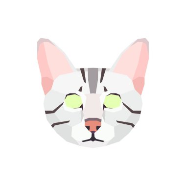 Düşük polimer Mısırlı Mau kafası. Vektör illüstrasyonu