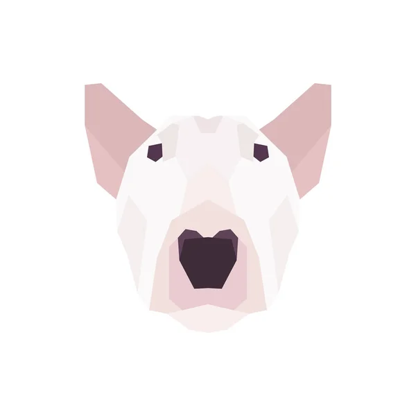 Low Poly Bull Terrier Head Vector Illustration — Stock Vector