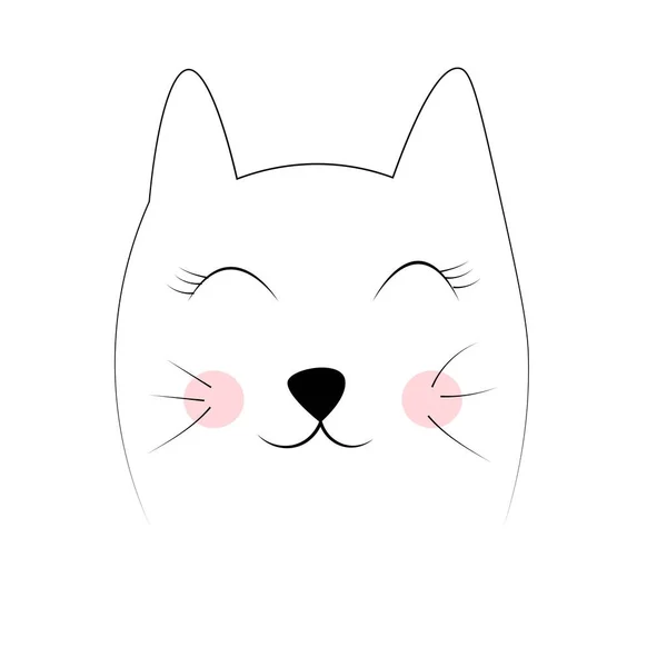 귀여운 고양이 프린트 일러스트 고양이가 메시지를 보내다 — 스톡 사진