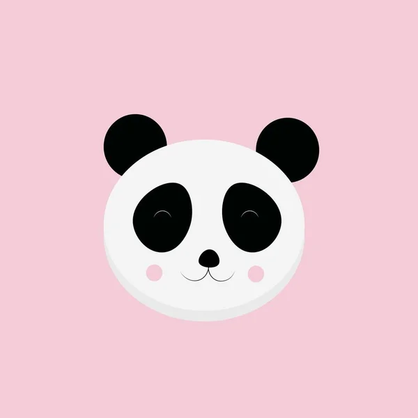 cute panda on pink background  illustration