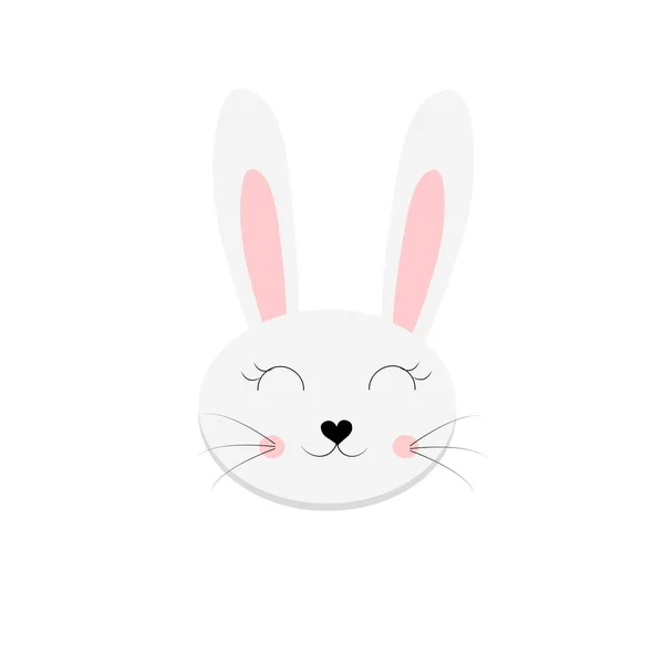 Beyaz arkaplanda sevimli beyaz tavşan çizimi