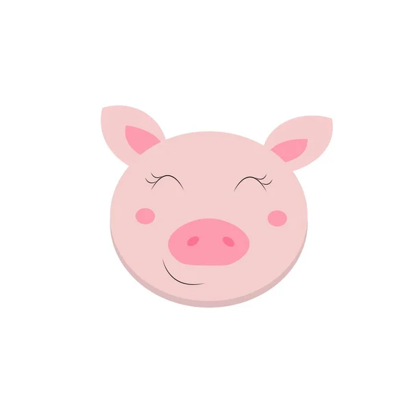 Mignon Cochon Sur Fond Blanc Illustration — Photo