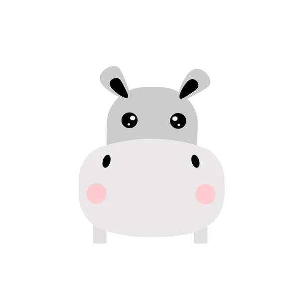 Cute Hipopotama Białym Tle Ilustracji — Zdjęcie stockowe