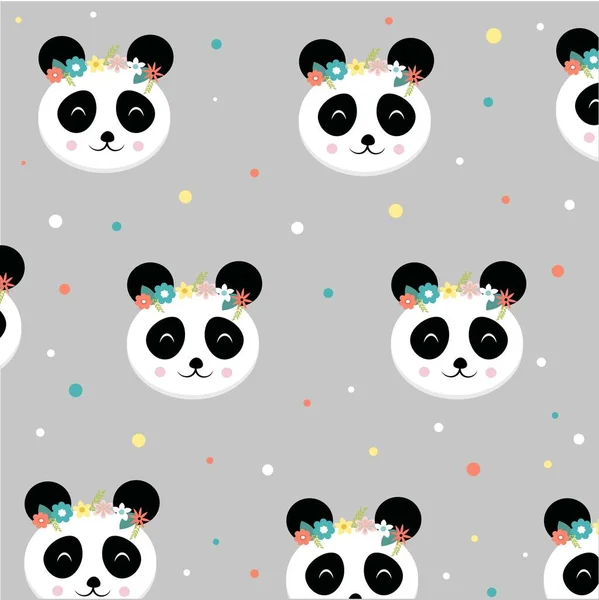 Lindo Patrón Panda Ilustración — Foto de Stock