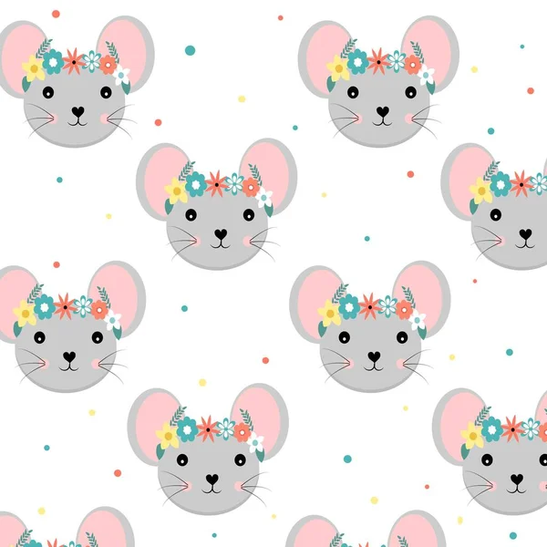 cute mouse pattern illustration