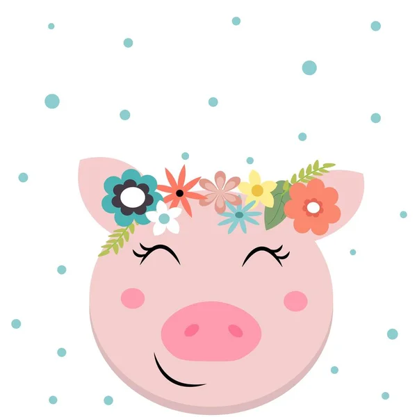 Schweinegrußkarte Baby Dusche — Stockfoto