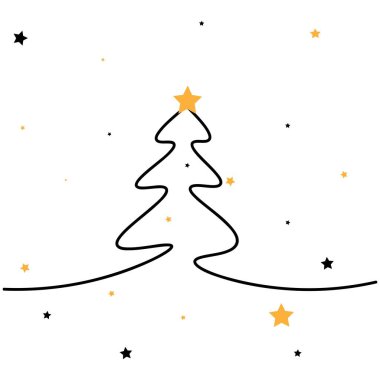 Noel ağacı çizgisi simgesi, illüstrasyon