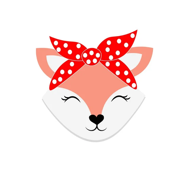 Ilustración Cara Cabeza Animal Con Bandana Roja — Foto de Stock