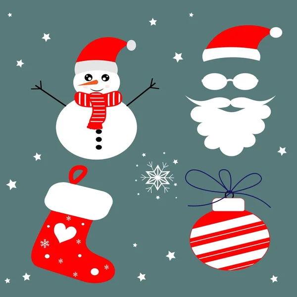 Set Christmas Elements Illustration — Stock Photo, Image