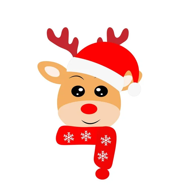 サンタ ハットのかわいいクリスマス動物イラスト — ストック写真