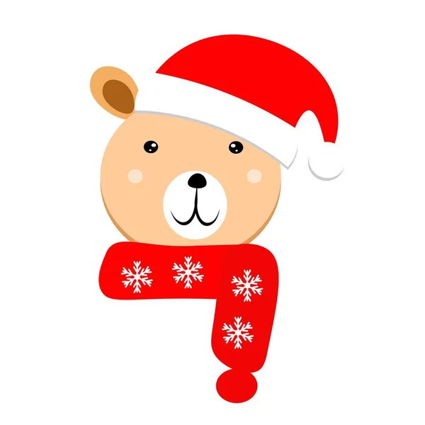 サンタ ハットのかわいいクリスマス動物イラスト — ストック写真