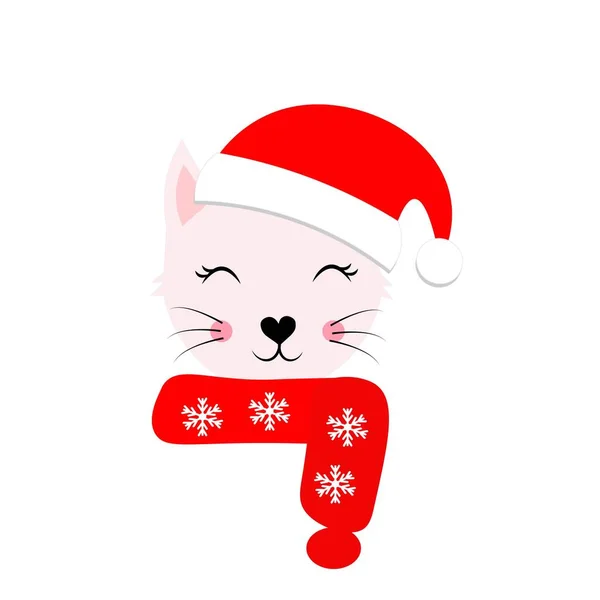 Aranyos Karácsonyi Állat Télapó Kalap Illusztráció — Stock Fotó
