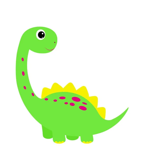 Ładny Dinozaur Ilustracja Kreskówka Dla Dziecka Print — Zdjęcie stockowe