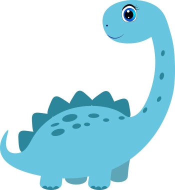 Şirin dinozor çizimi, bebek baskısı için çizgi film.