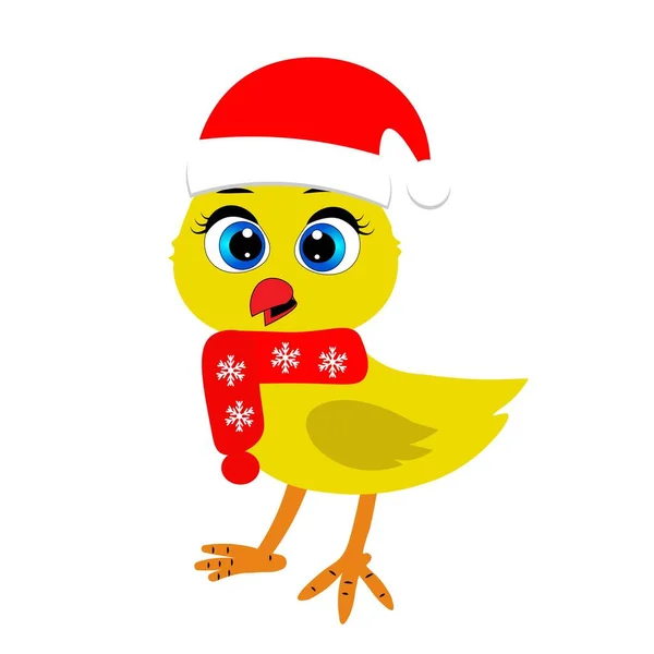 Милый Рождественское Животное Санта Шляпе Мультфильм Персонаж Иллюстрации — стоковое фото