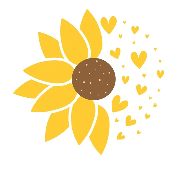 Ładny Kwiat Słonecznika Ilustracja — Zdjęcie stockowe