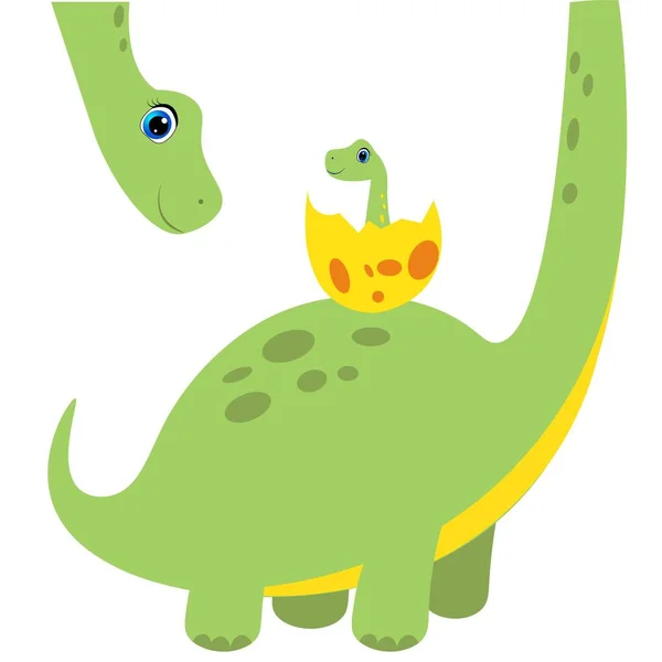 set of cartoon dinosaurs  illustration