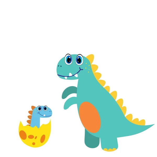 set of cartoon dinosaurs  illustration