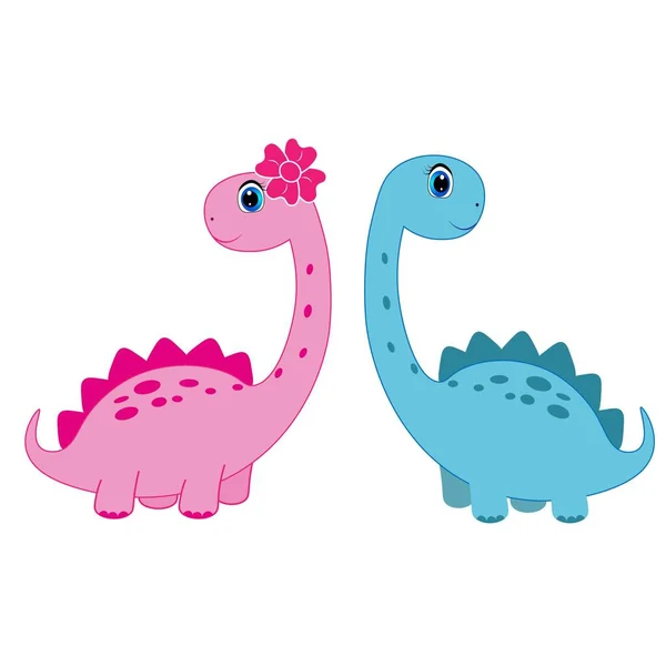 Conjunto Dinossauros Bonitos Desenho Animado Bebê Dino Ilustração — Fotografia de Stock