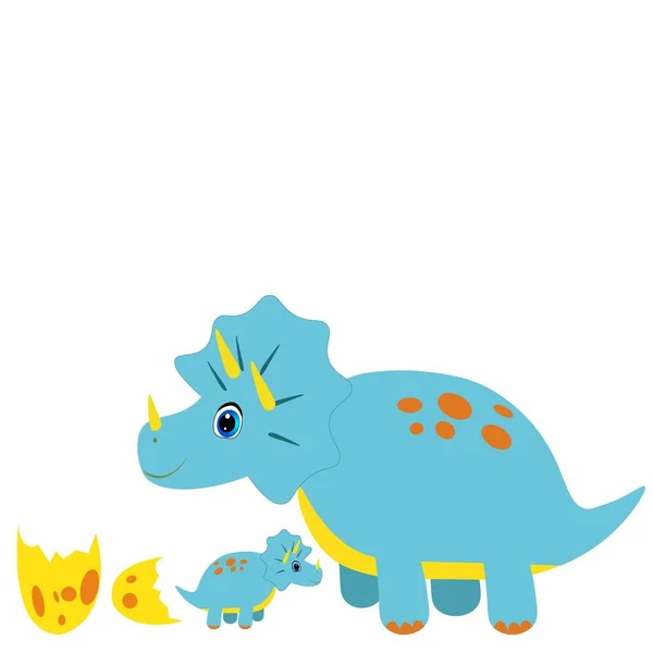 Dino Bonito Com Ilustração Personagem Bebê — Fotografia de Stock