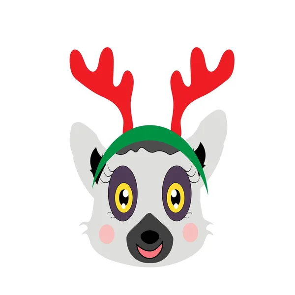 Aranyos Karácsonyi Állat Karakter Illusztráció — Stock Fotó