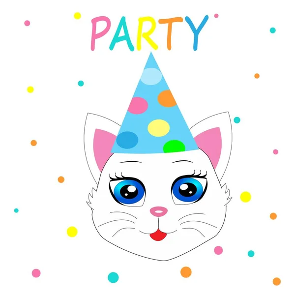 cute animals in party hats happy birthday decoration  illustration