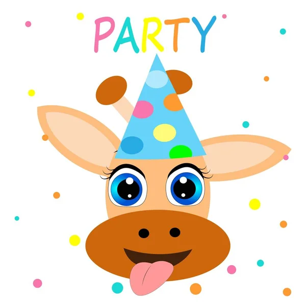 Słodkie Zwierzęta Party Kapelusze Szczęśliwy Urodziny Dekoracji Ilustracja — Zdjęcie stockowe