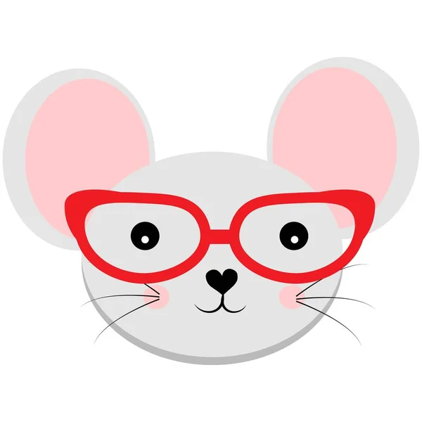 Animal Dessin Animé Mignon Avec Illustration Lunettes Rouges — Photo