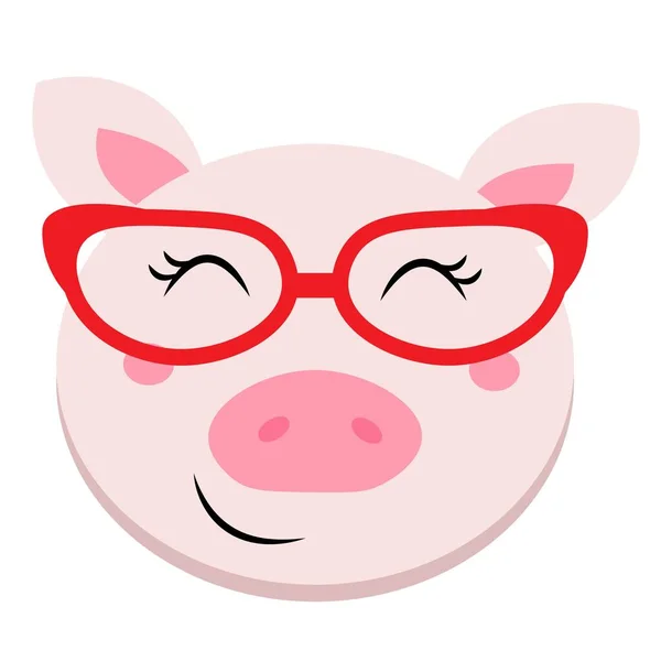 cute cartoon animal with red glasses illustration