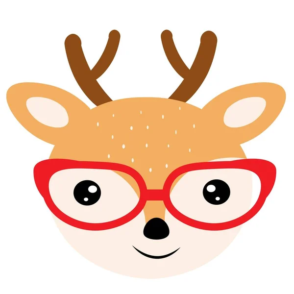 Cute Cartoon Animal Red Glasses Illustration — Stock Photo, Image