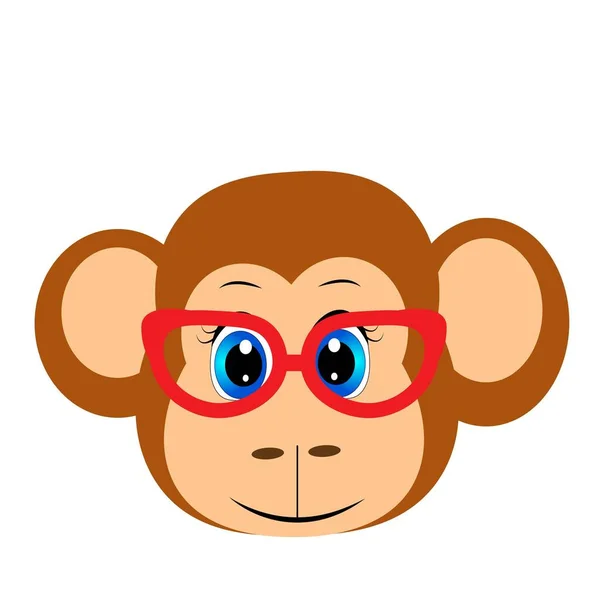 Cute cartoon animal with red glasses illustration