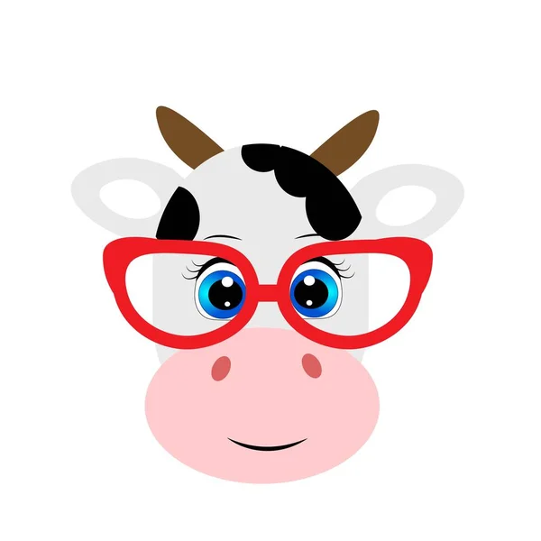 Animal Dessin Animé Mignon Avec Illustration Lunettes Rouges — Photo