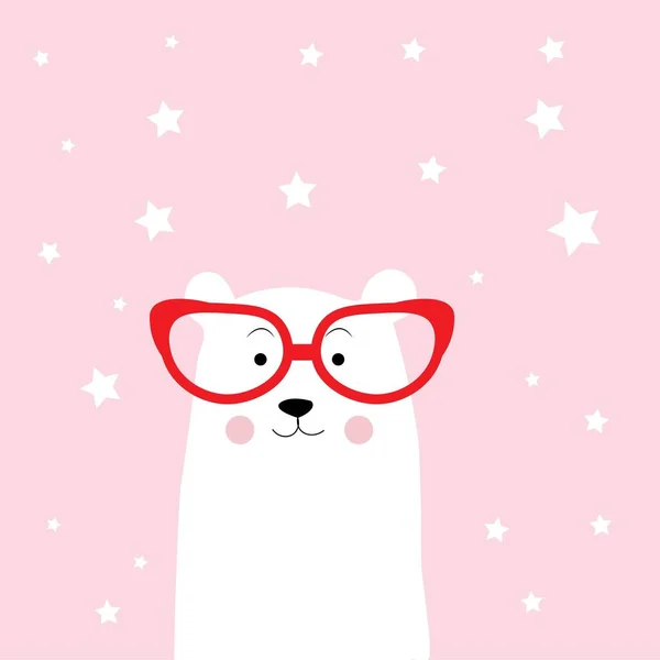 Kırmızı gözlüklü sevimli çizgi film hayvanı.
