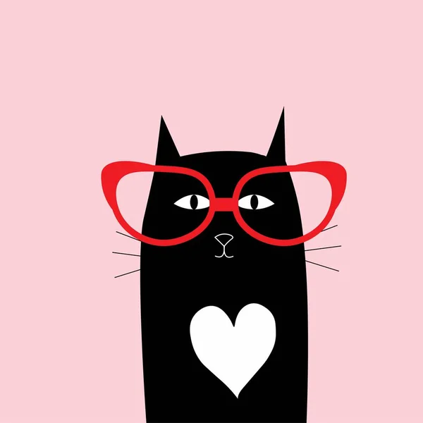 cute cartoon animal with red glasses  illustration